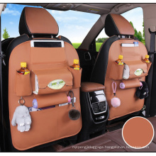 Direct Factory Leather Multifunctional Back Organizer Hanging Bag Seat Storage Car Bag